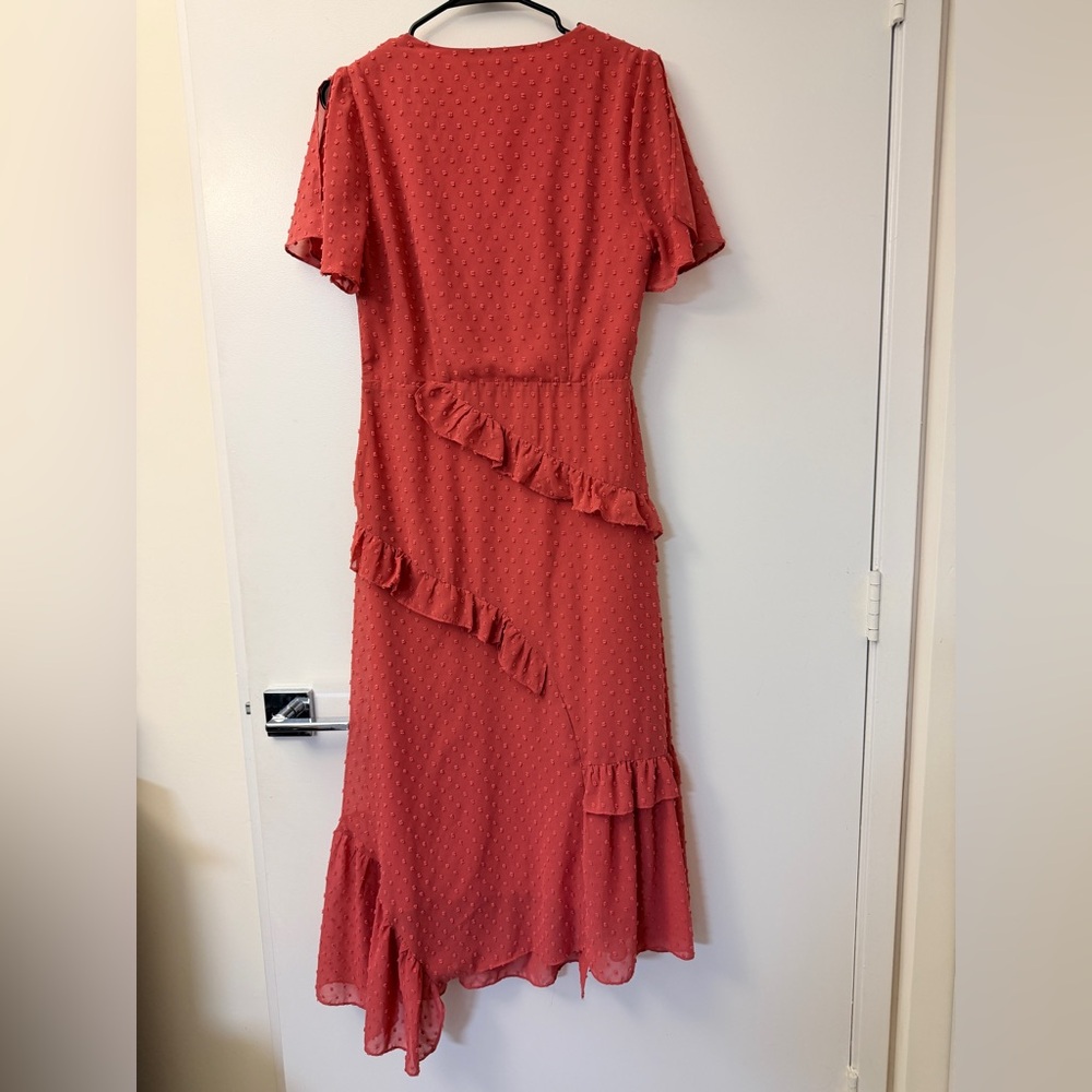 Lulu's Rose Wrap Midi Dress with Ruffle Accents - Picture 5 of 8